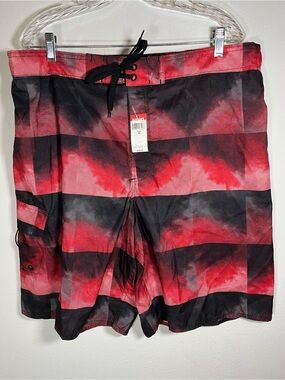 Kmart Men’s XL Red & Black Swim Trunks
